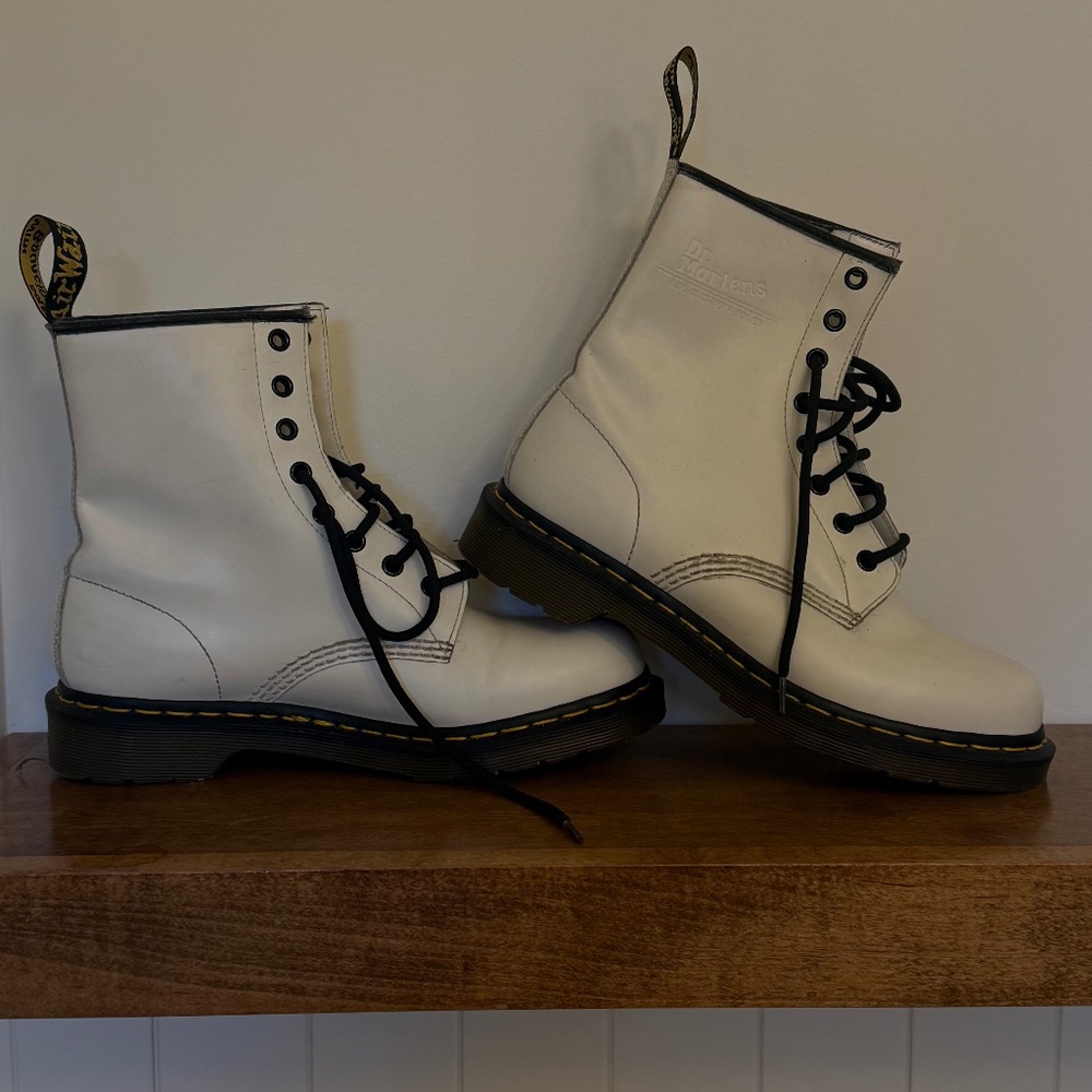 Doc Marten's White lace up boots